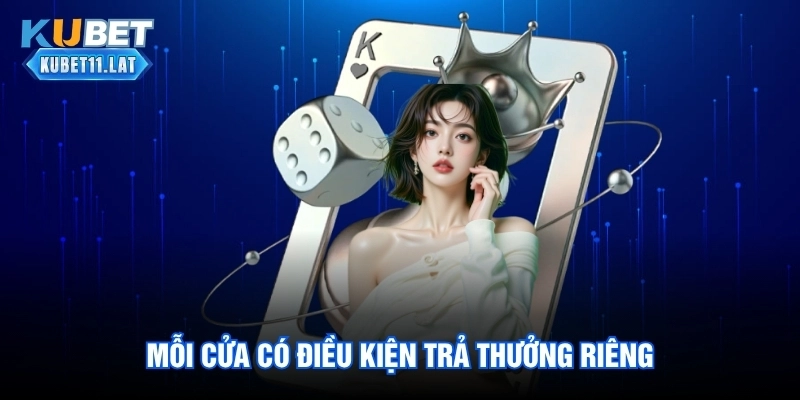 Mỗi cửa có điều kiện trả thưởng riêng